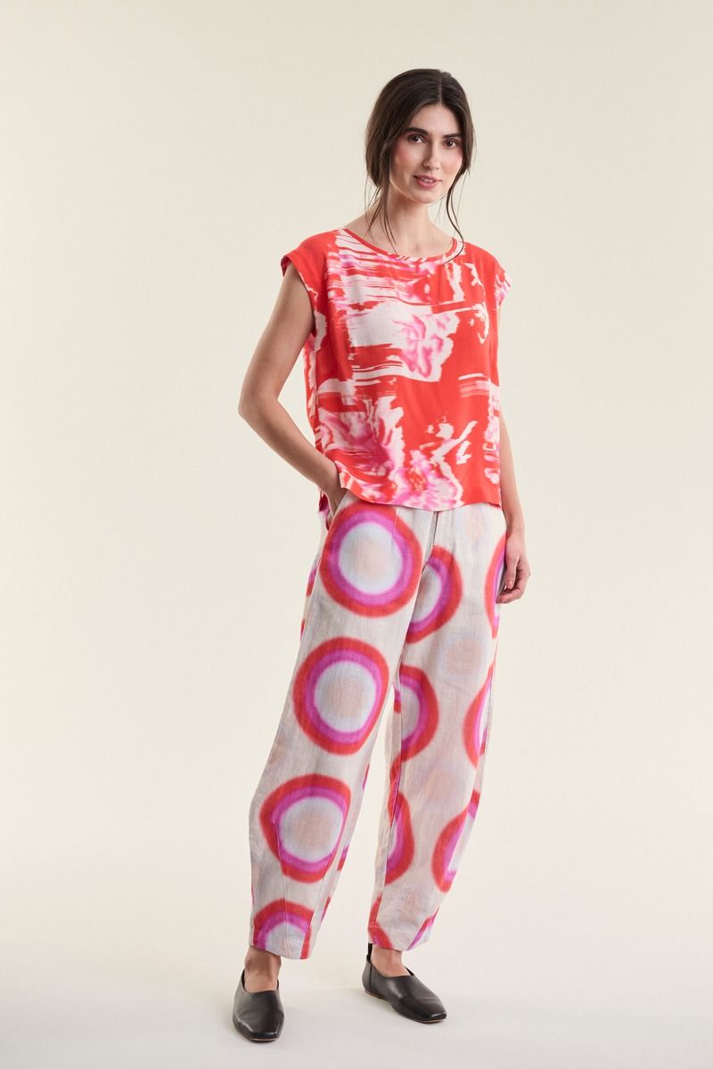 Haru blus med rund hals