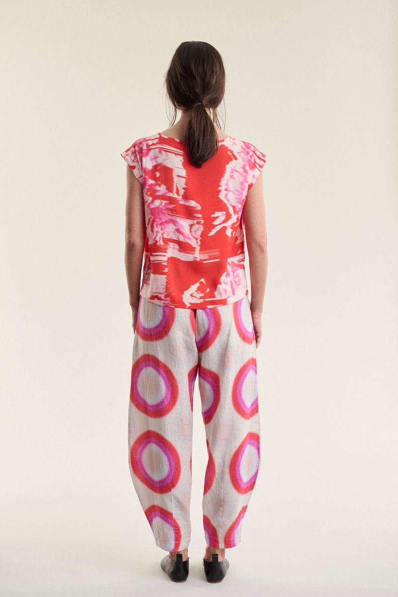 Haru blus med rund hals