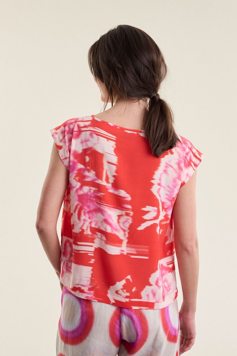 Haru blus med rund hals