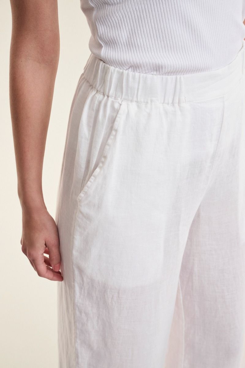 Airy linen elastic pants