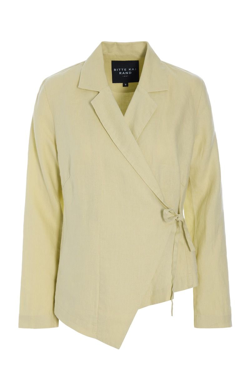 Lazy linen asymmetric jacket