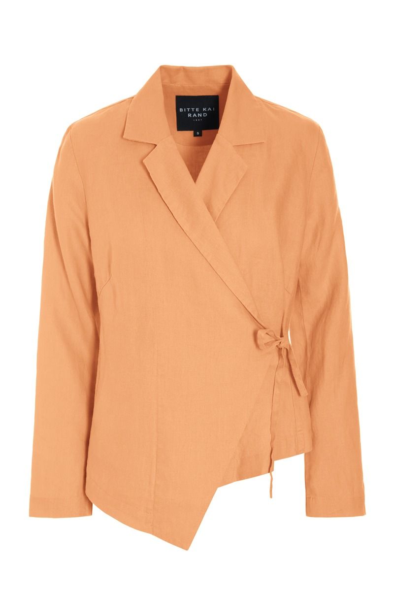 Lazy linen asymmetric jacket