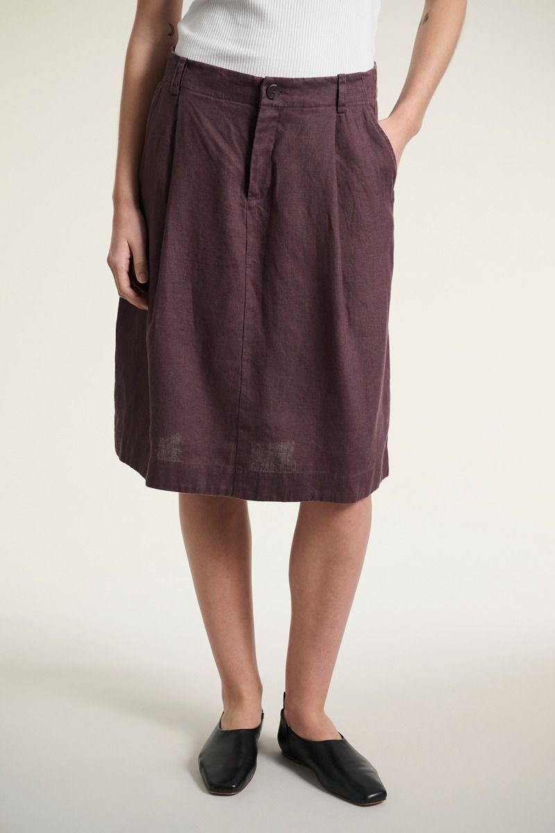 Lazy linen Rock mit Falte