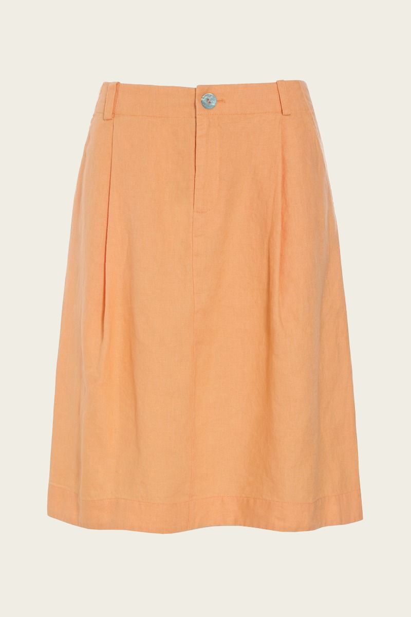 Lazy linen skirt with pleats