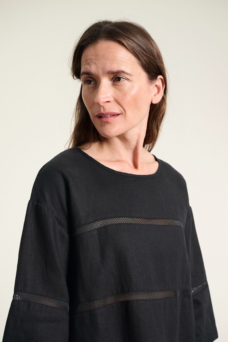 Lazy linen Kleid mit Einsätzen