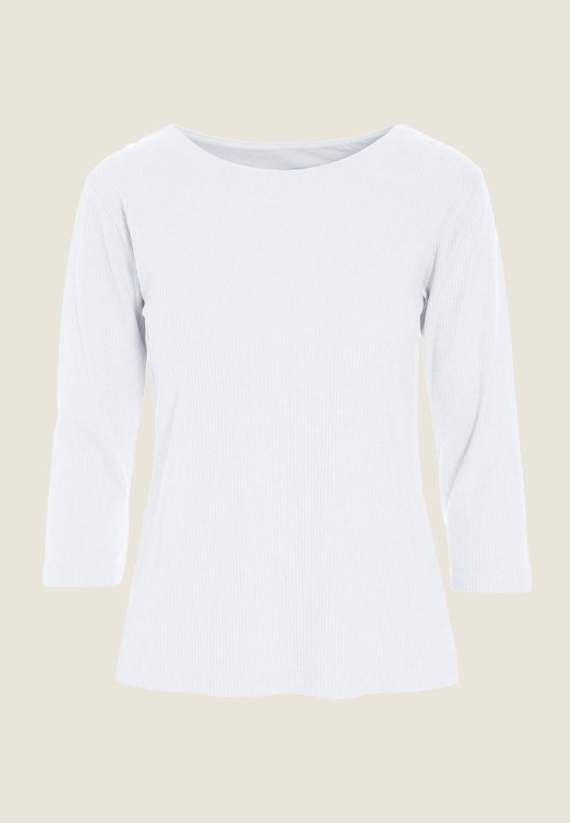 Naibu rib blus med 3/4 ärm