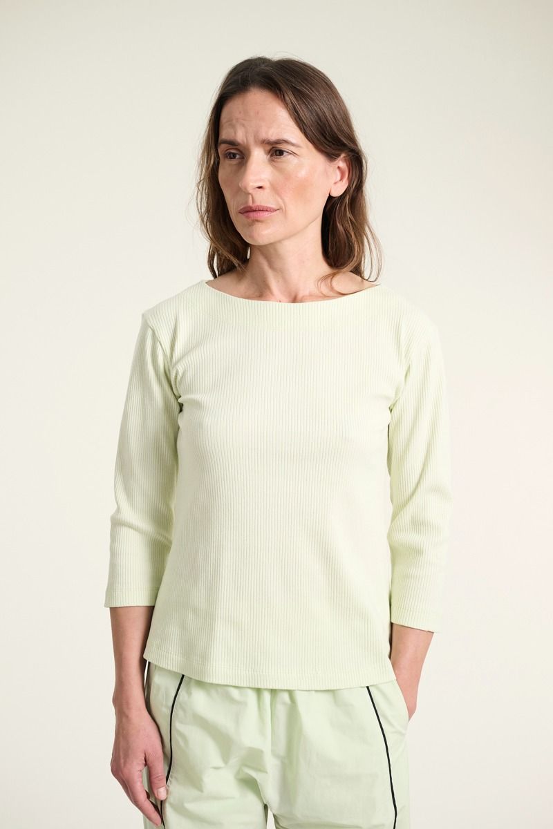 Naibu rib Bluse mit 3/4 ärmel
