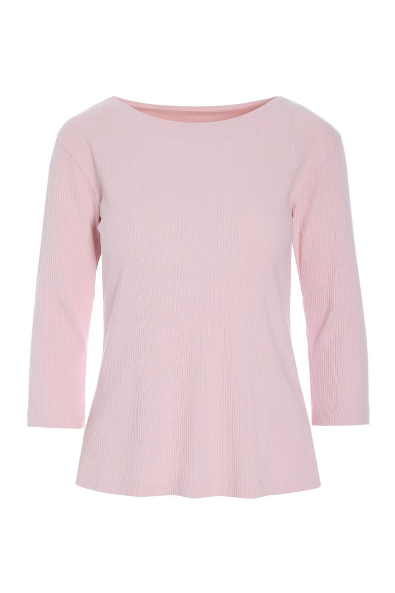 Naibu rib Bluse mit 3/4 ärmel