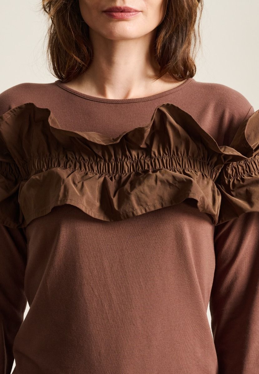 Wakaba bluse med flæse