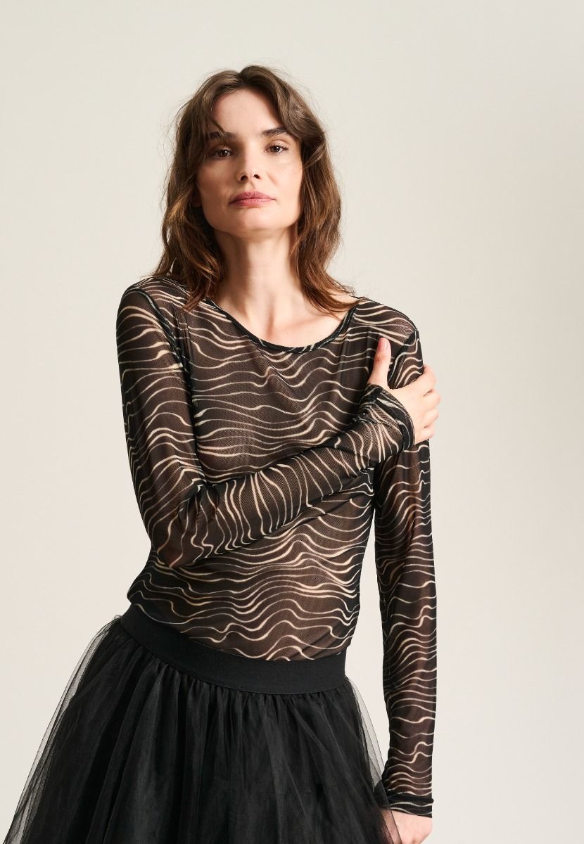 Wave fukashi mesh t-shirt
