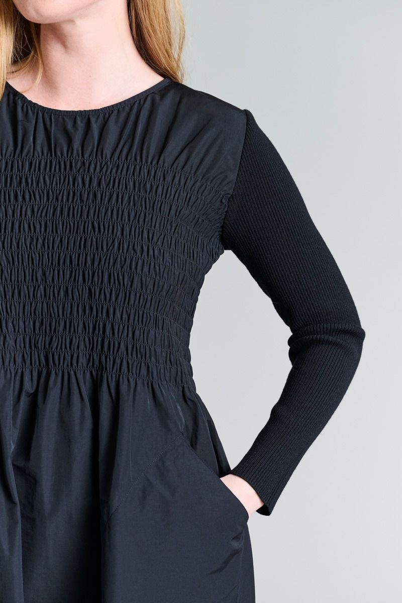 Fukkura poplin smockad klänning