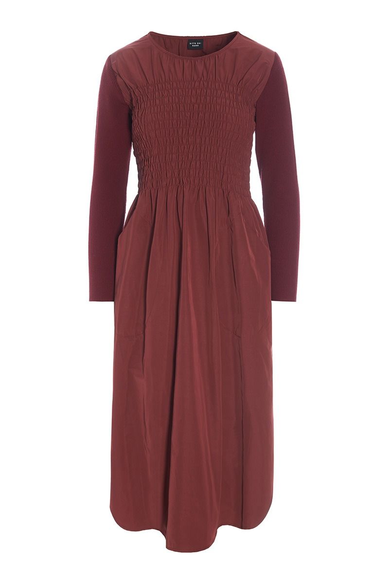 Fukkura poplin smockad klänning