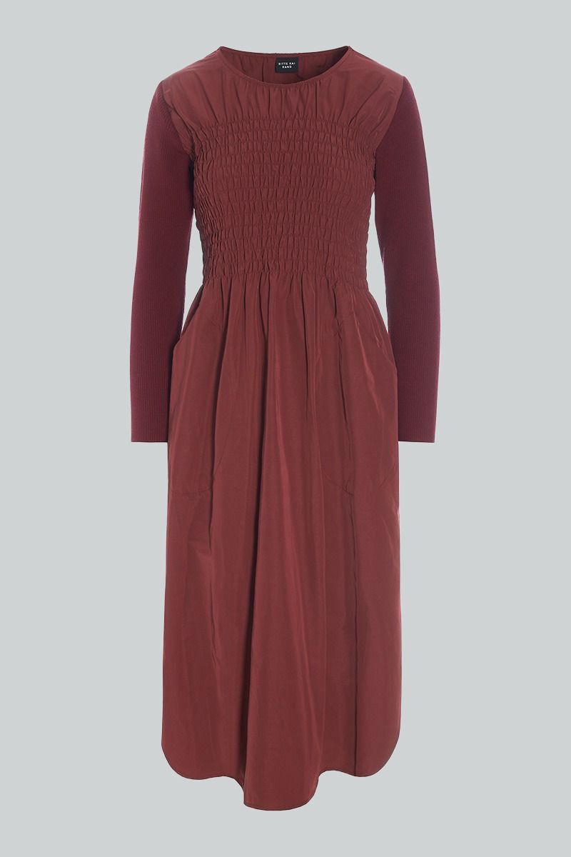 Fukkura poplin smockad klänning