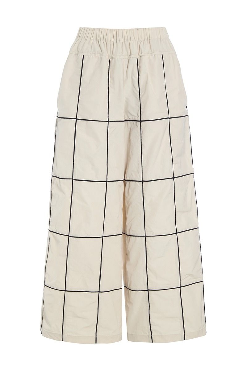 Fukkura poplin byxor med veck