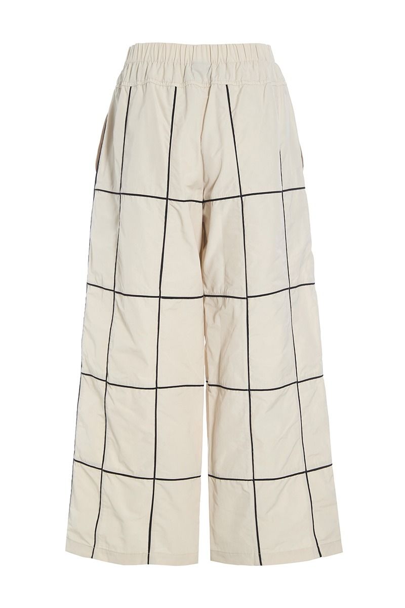 Fukkura poplin byxor med veck