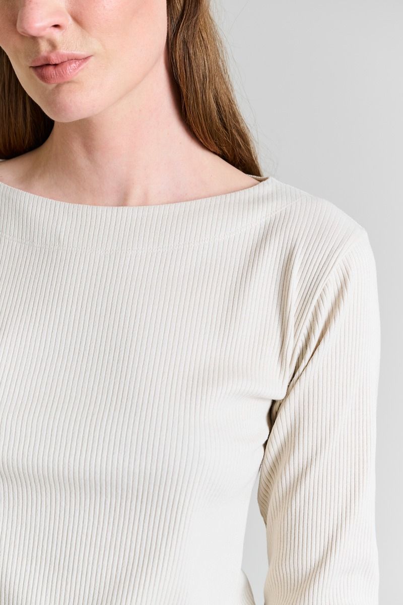 Naibu rib Topp med 3/4-ärmar