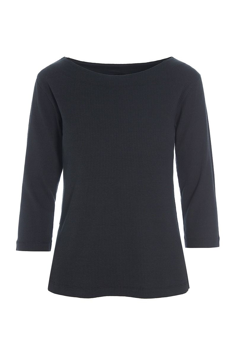 Naibu rib Topp med 3/4-ärmar