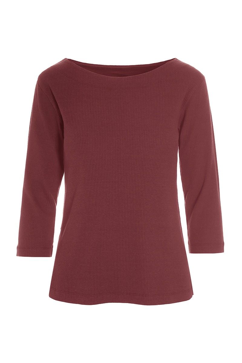 Naibu rib Topp med 3/4-ärmar