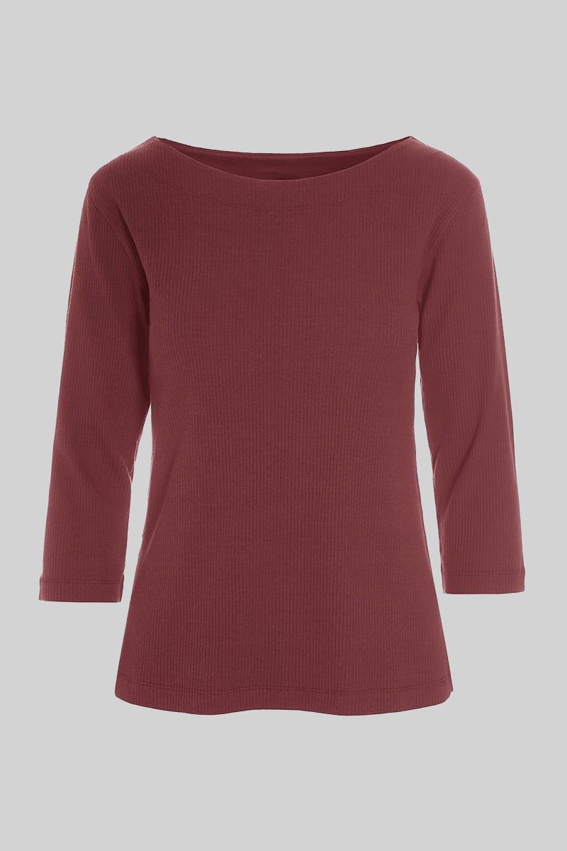 Naibu rib Blouse with 3/4 Sleeves