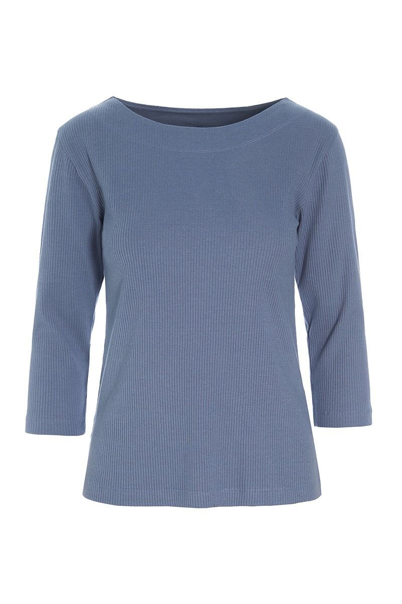 Naibu rib Topp med 3/4-ärmar