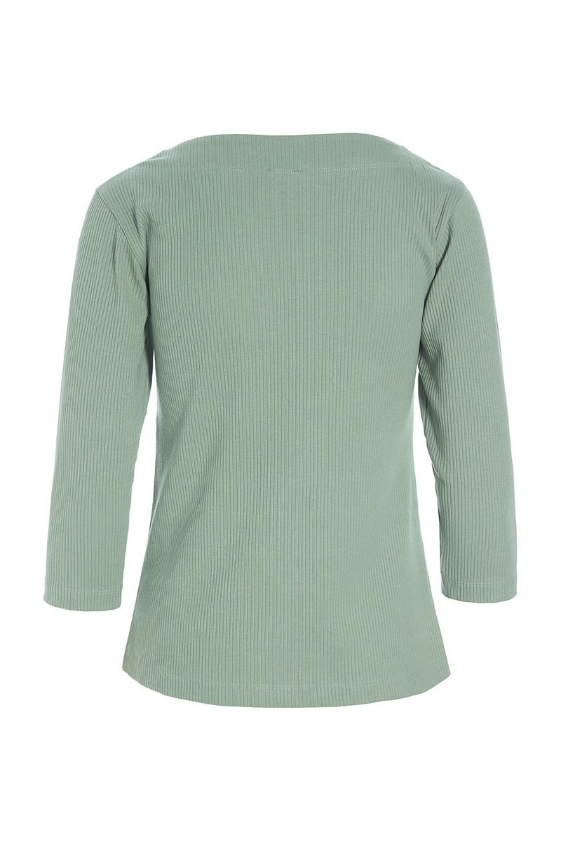 Naibu rib Topp med 3/4-ärmar