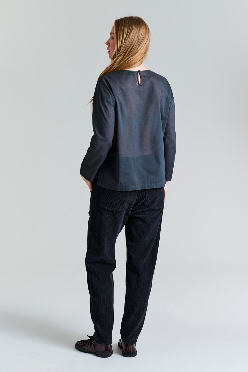 Washi voile blus med volanger