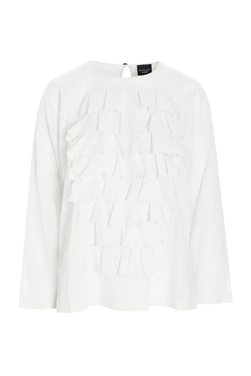 Washi voile blus med volanger