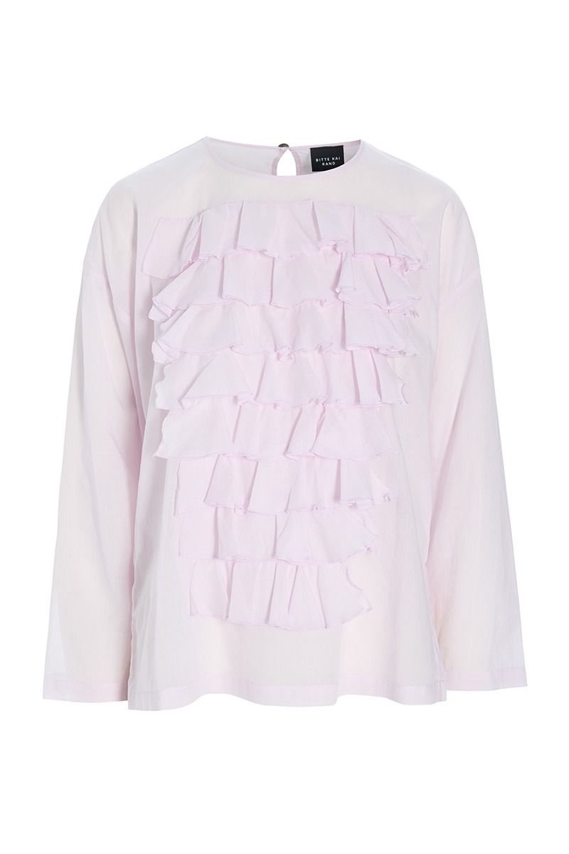 Washi voile blus med volanger