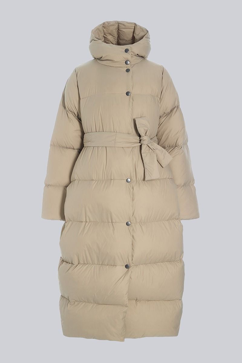 Feather down Coat with Belt