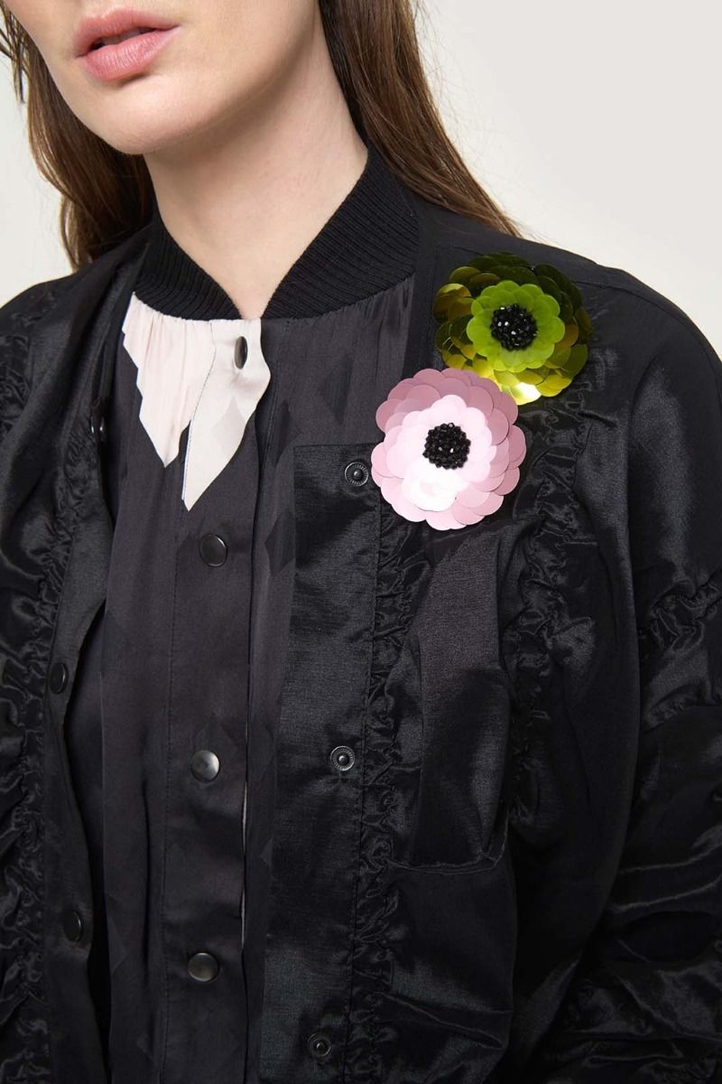 Sequin flower brooch