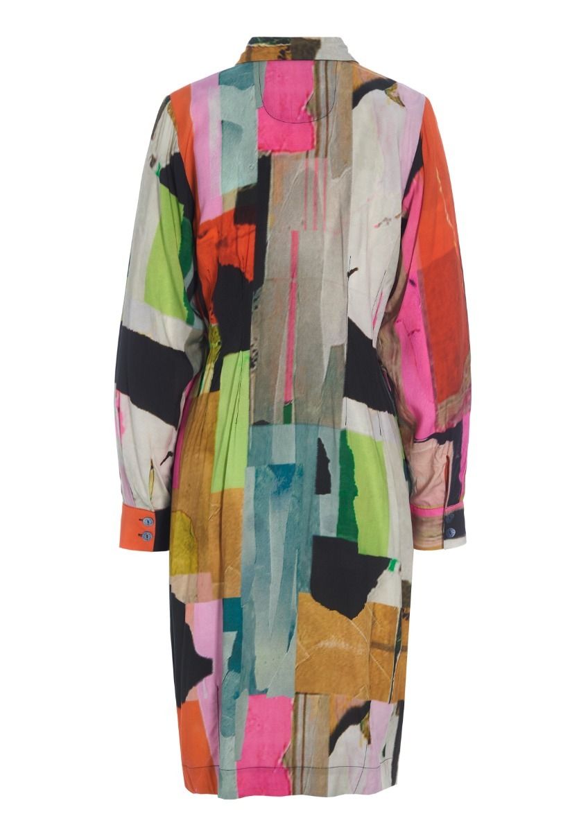 Collage viscose FSC Kleid mit Kragen