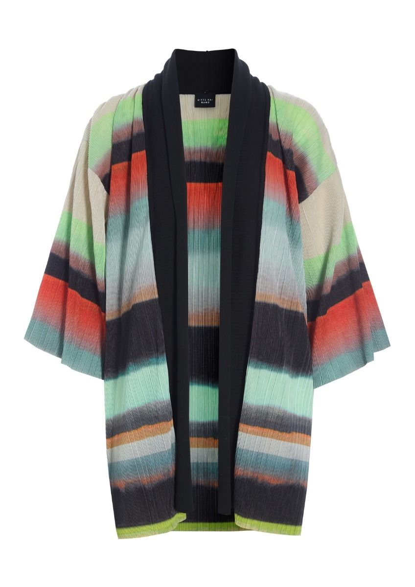Liquorice stripe kimono jakke