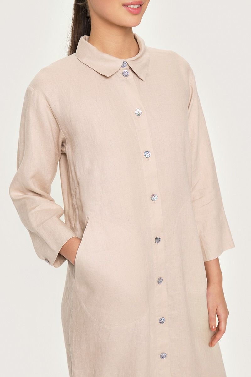 Lazy linen shirt dress