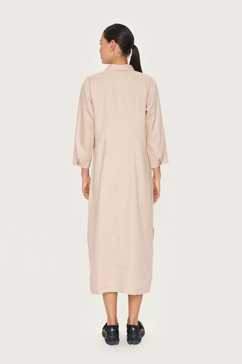 Lazy linen shirt dress