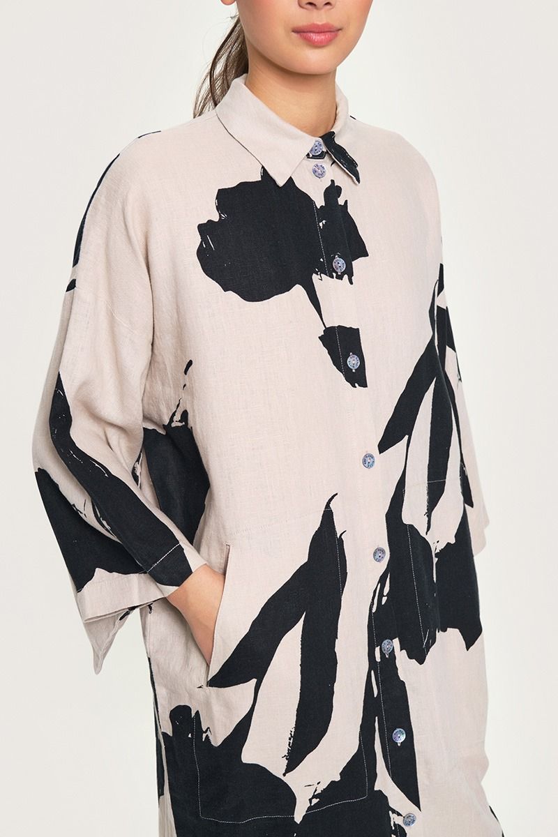 Shadow blossom skjortklänning