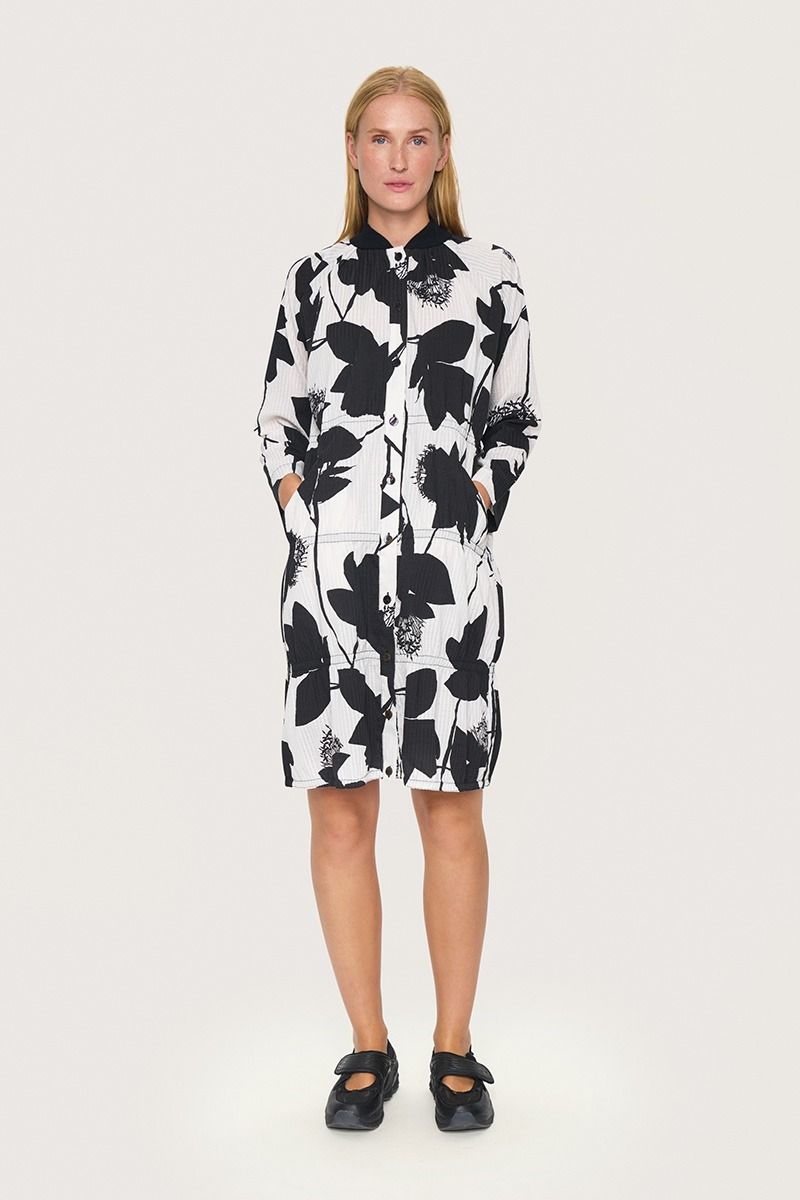 Seersucker bloom klänning med resår