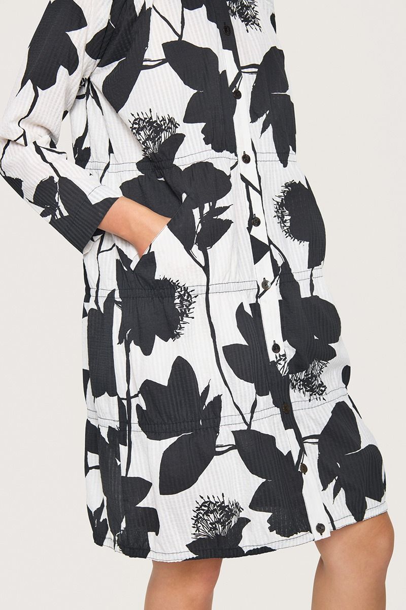 Seersucker bloom klänning med resår