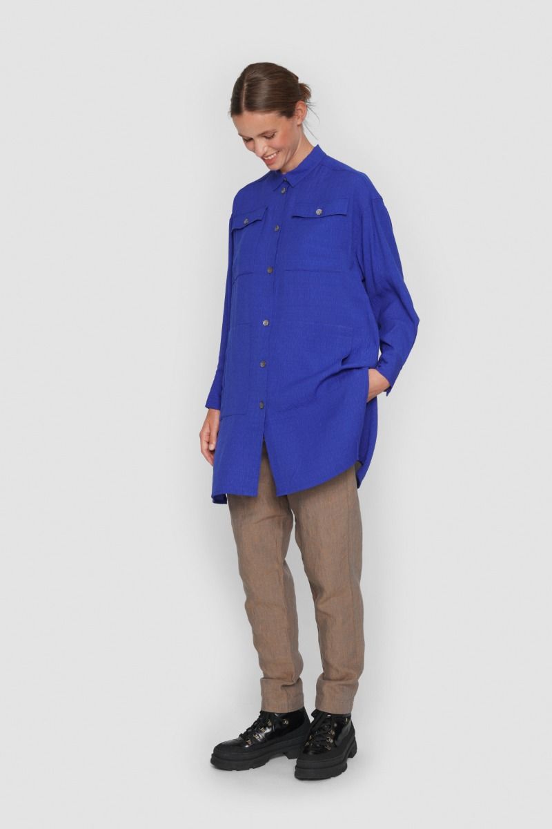 Wrinkle viscose long shirt