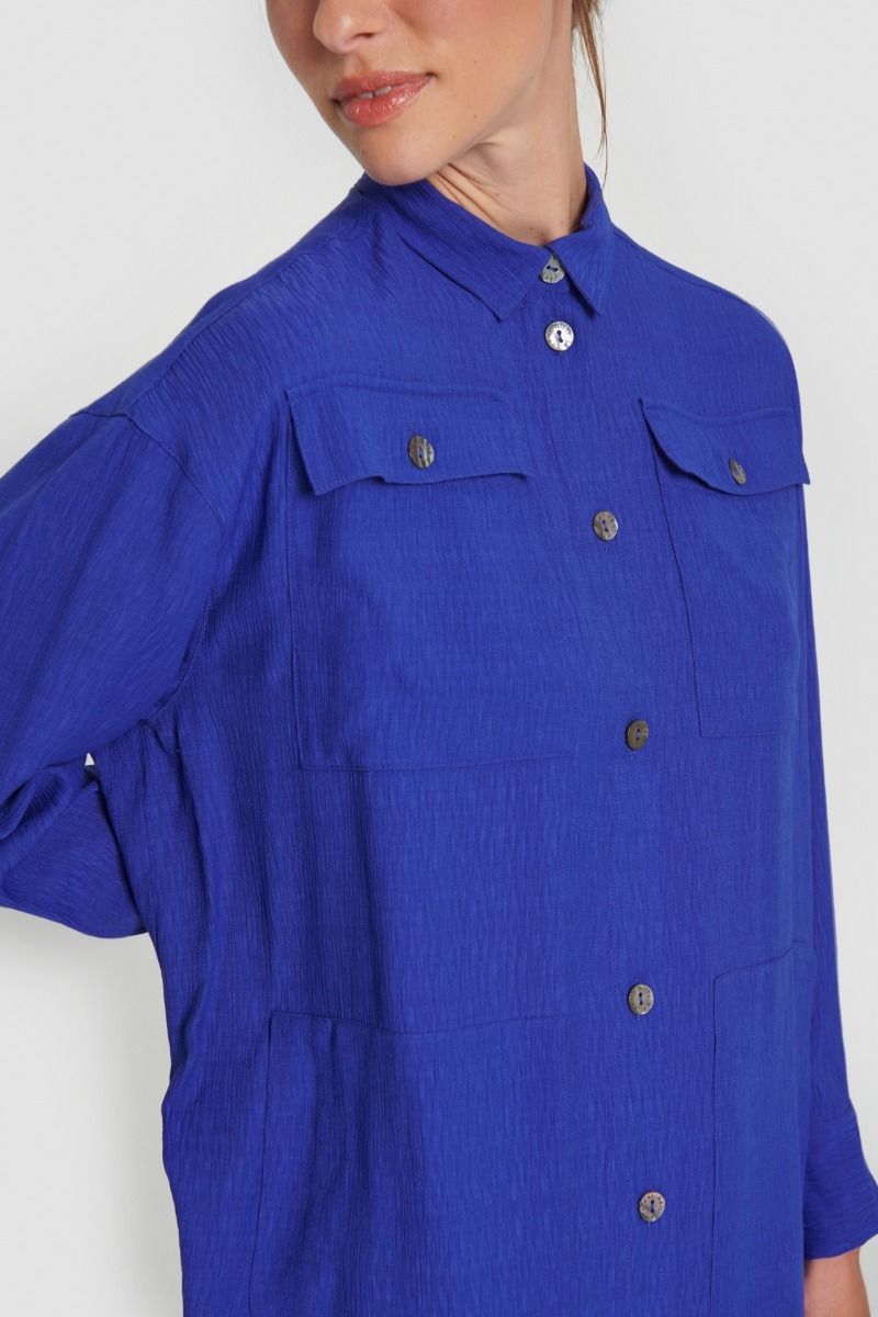 Wrinkle viscose long shirt