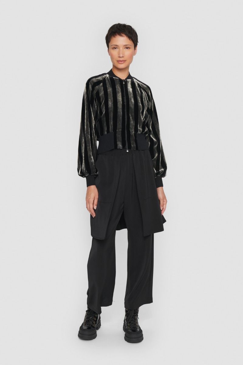 Velvet stripe bomber jakke