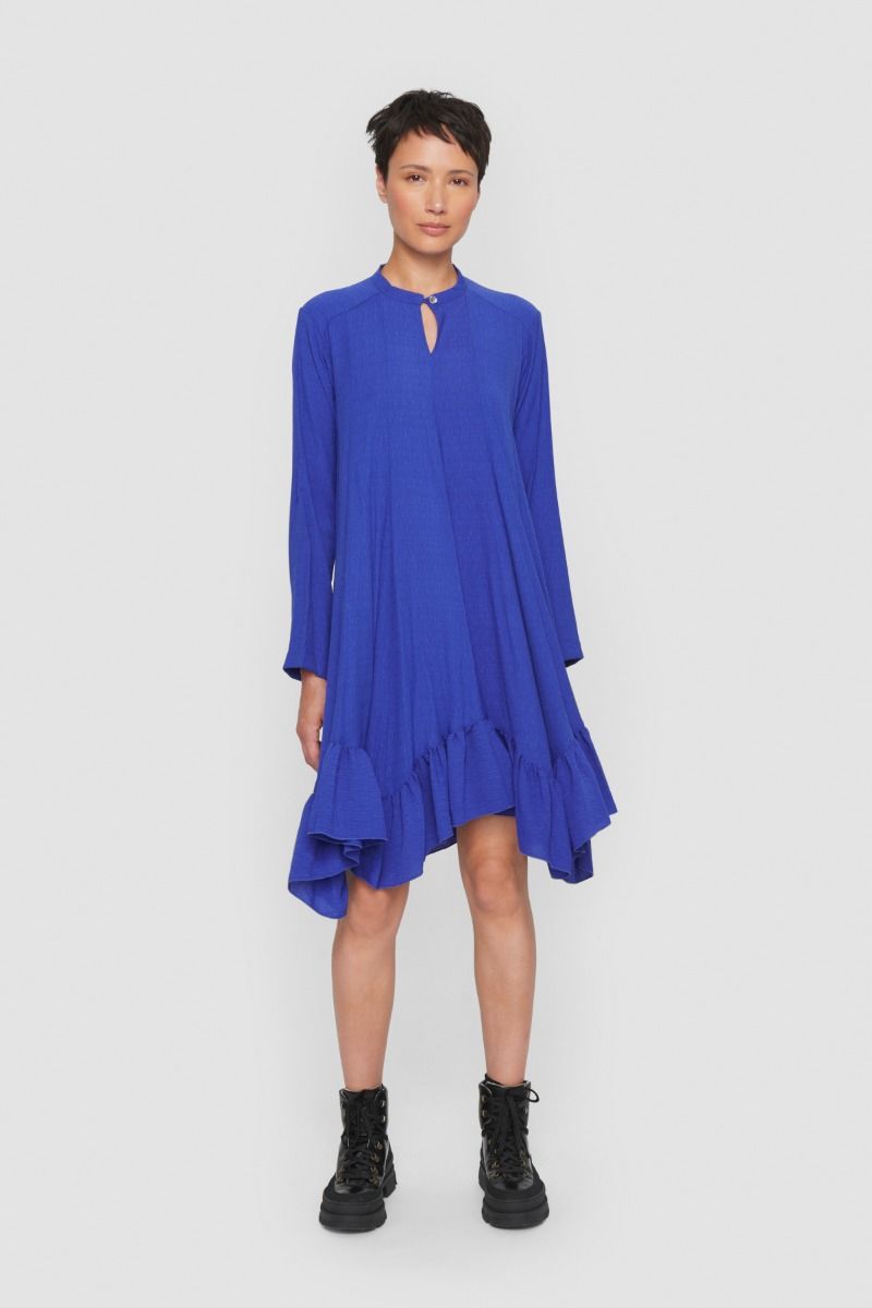Wrinkle viscose flounce dress