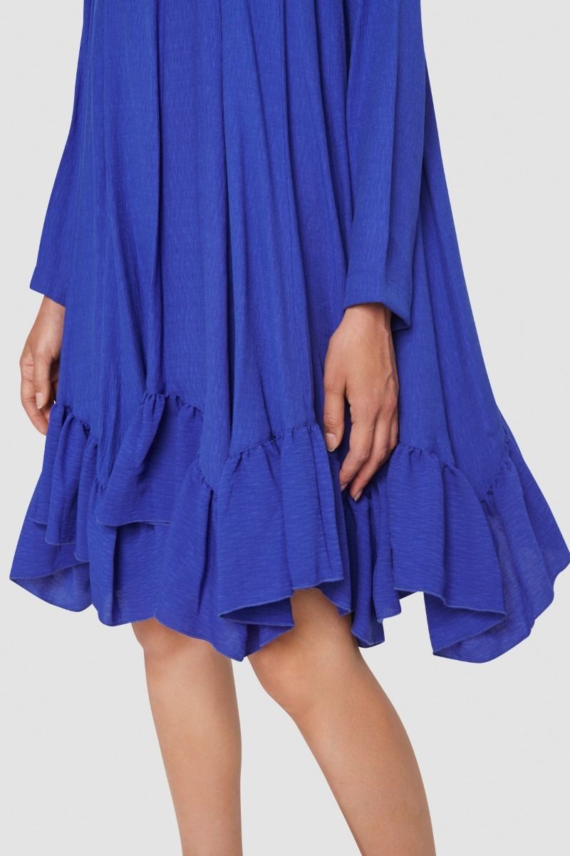 Wrinkle viscose flounce dress