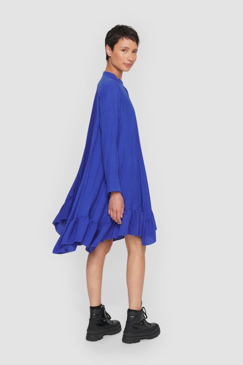 Wrinkle viscose flounce dress