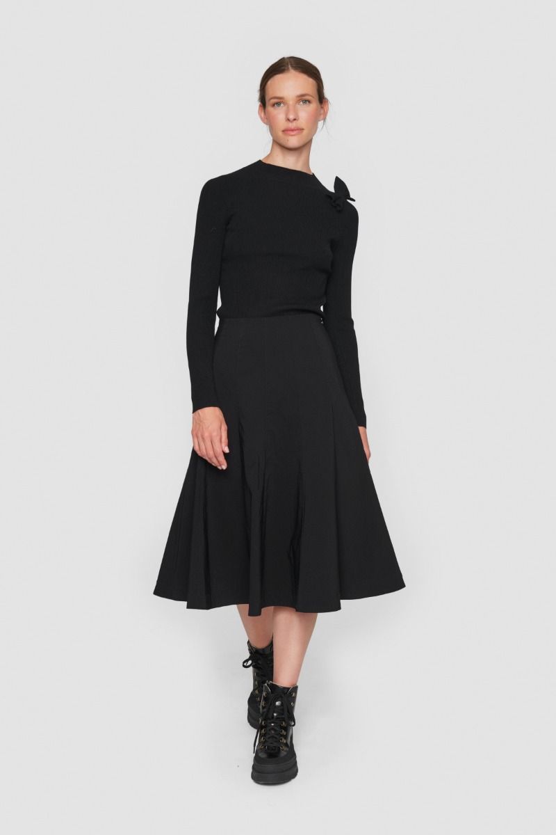 Saku knit bluse med sløjfe