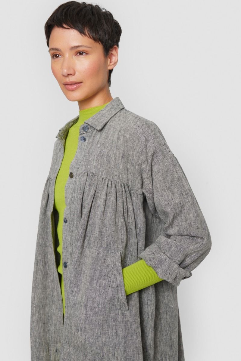 Lazy linen shirt dress