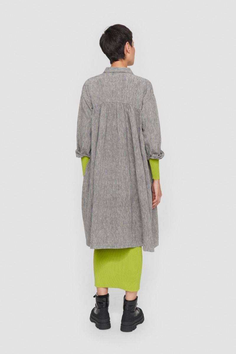 Lazy linen shirt dress