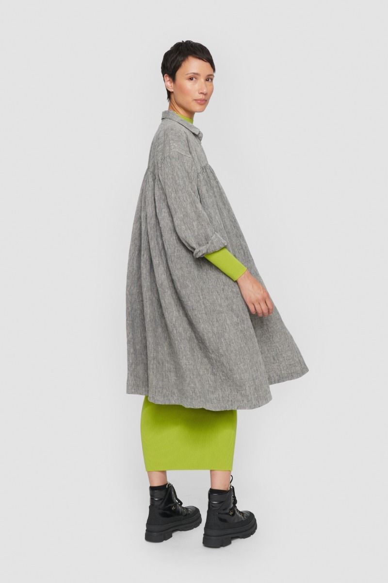 Lazy linen shirt dress
