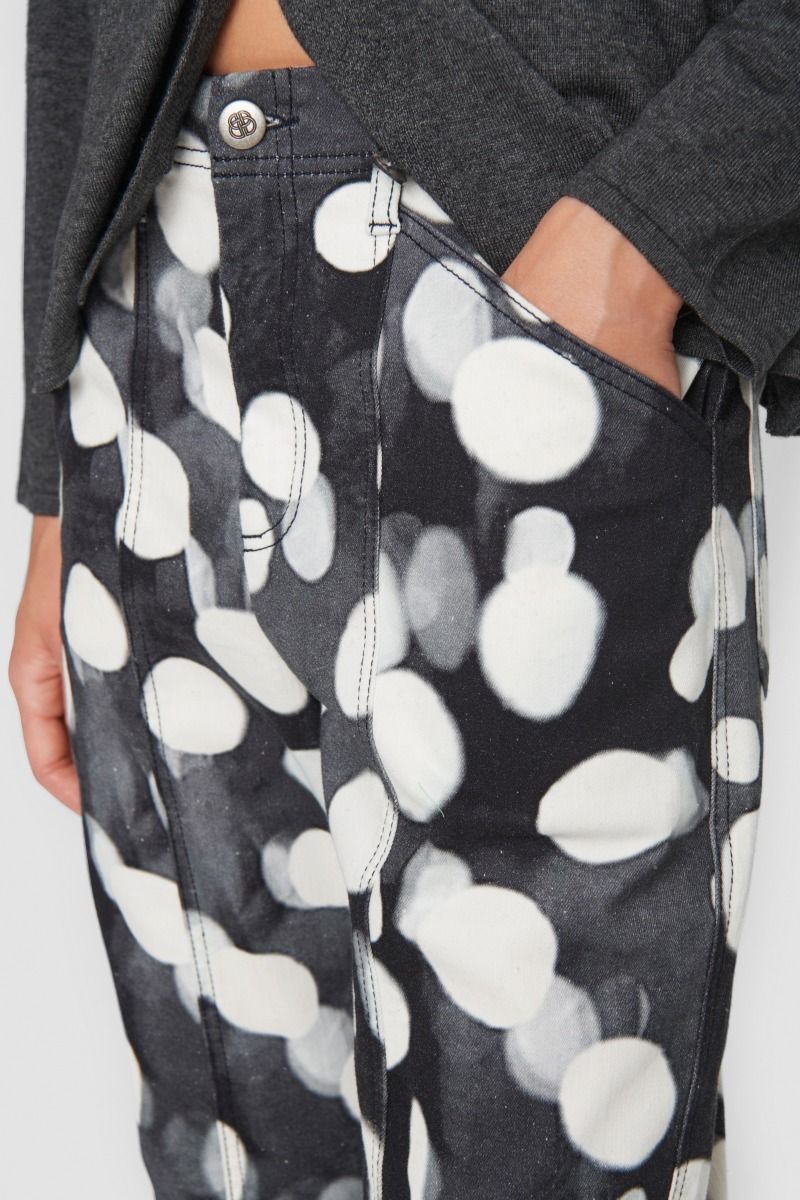 Snowflake denim pants