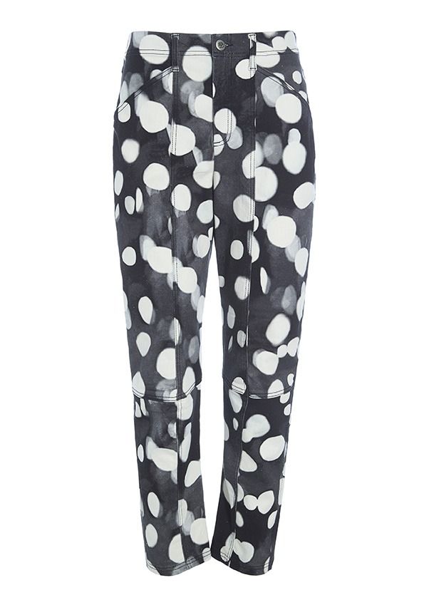 Snowflake denim pants