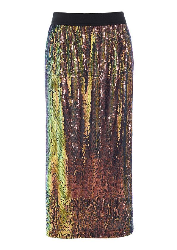 Oiled sequin kjol